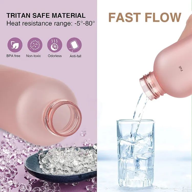 650ml Water Bottles For Girls Frosted Motivational Water Bottle With Time Marker Leakproof Outdoor Fitness Sport Drinking Bottle
