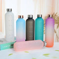 650ml Water Bottles For Girls Frosted Motivational Water Bottle With Time Marker Leakproof Outdoor Fitness Sport Drinking Bottle