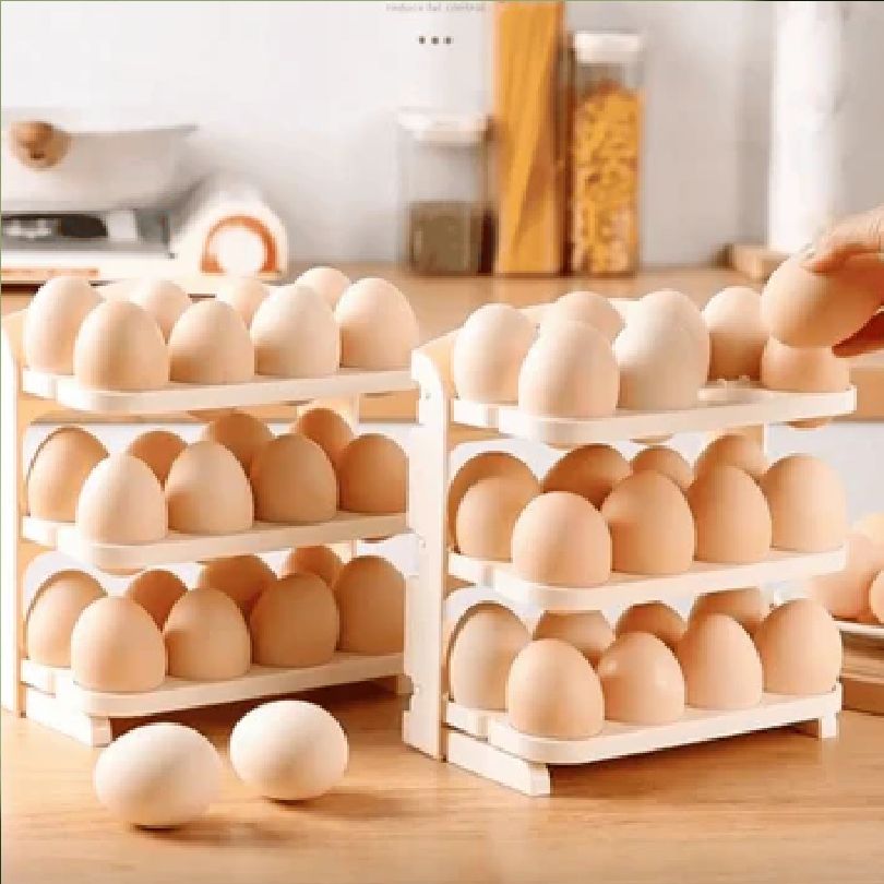 24 Grid Egg Storage Holder 3 Layer Foldable Egg Organizer