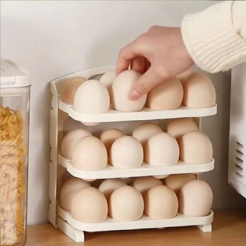 24 Grid Egg Storage Holder 3 Layer Foldable Egg Organizer