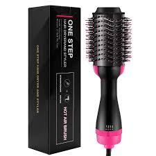 Hair Dryer, Straightener & Curler Comb – Professional Hot Air Styling Brush