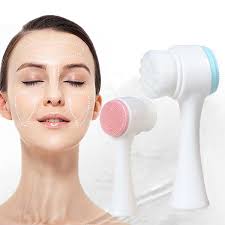 3D Double Side Face Brush Silicone Facial Cleansing Brush