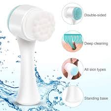 3D Double Side Face Brush Silicone Facial Cleansing Brush