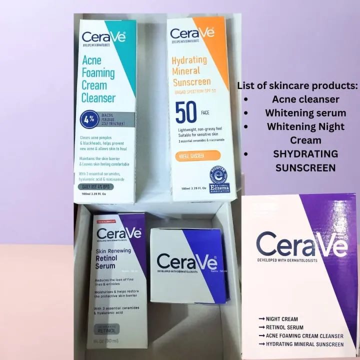 The CeraVe 4 In 1 Kit Typically Includes A Combination Of Their Popular Products Designed To Cleanse Hydrate And Protect The Skin